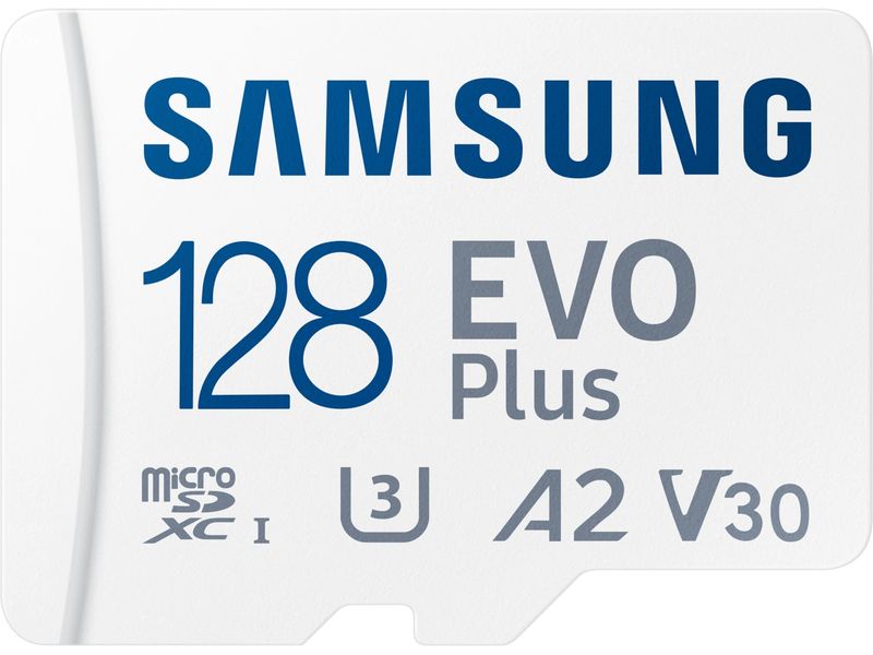 Samsung microSDXC-Karte Evo Plus 128 GB Auf Geschwindigkeit optimierte microSD Speicherkarte mit SD-Adapter