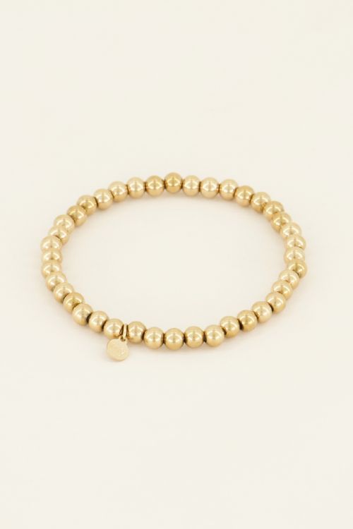 Stretch armband stalen kralen