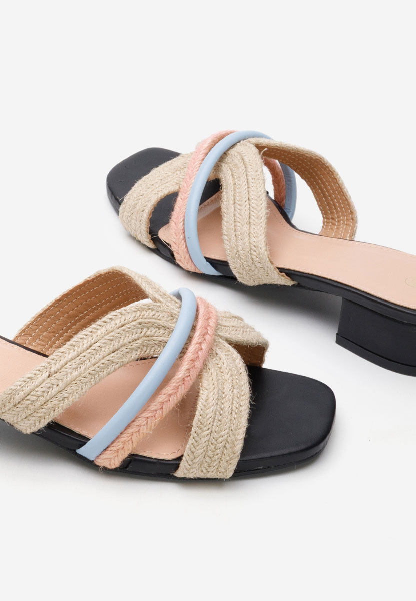 Mules à petit talon beige Ilinca