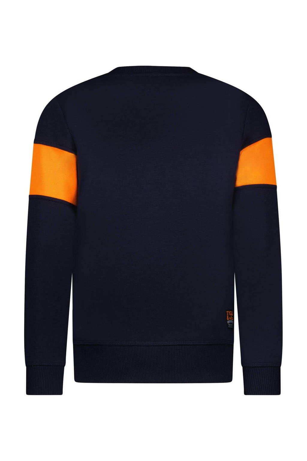TYGO & vito sweater donkerblauw/oranje