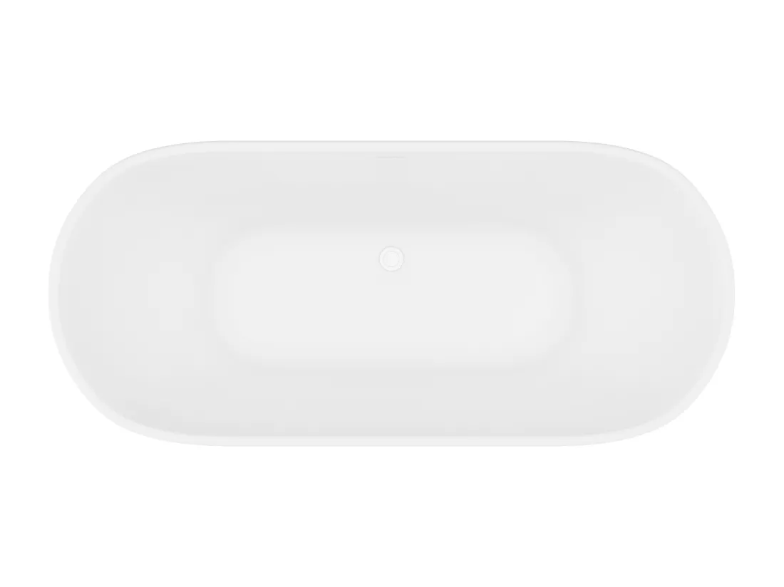 Baignoire îlot ovale - 240 L - 170 x 75 x 60 cm - Blanc mat - Acrylique - MOBULA