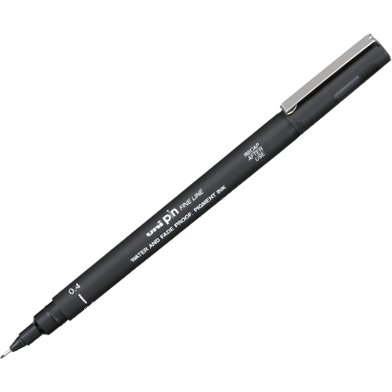 Feutre technique uniball pointes calibrees 0,4mm encre noir trace net et precis