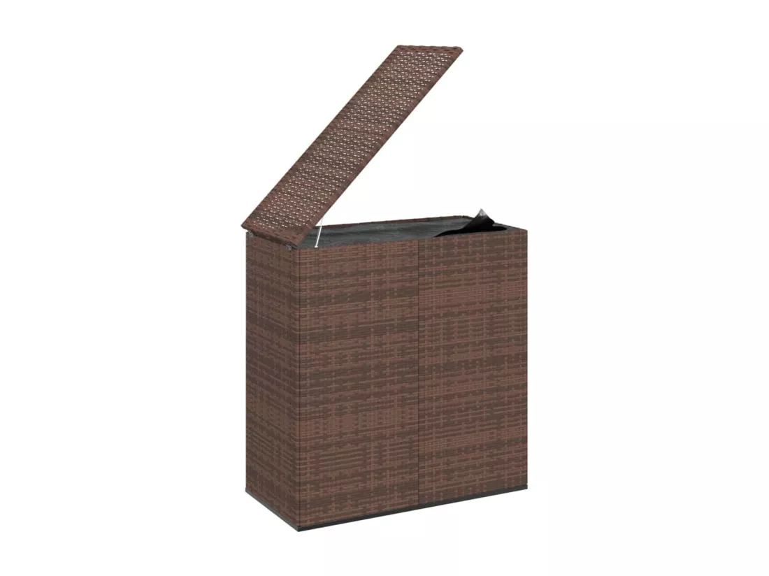 Boîte à coussins de jardin Résine tressée 100x49x103,5cm Marron