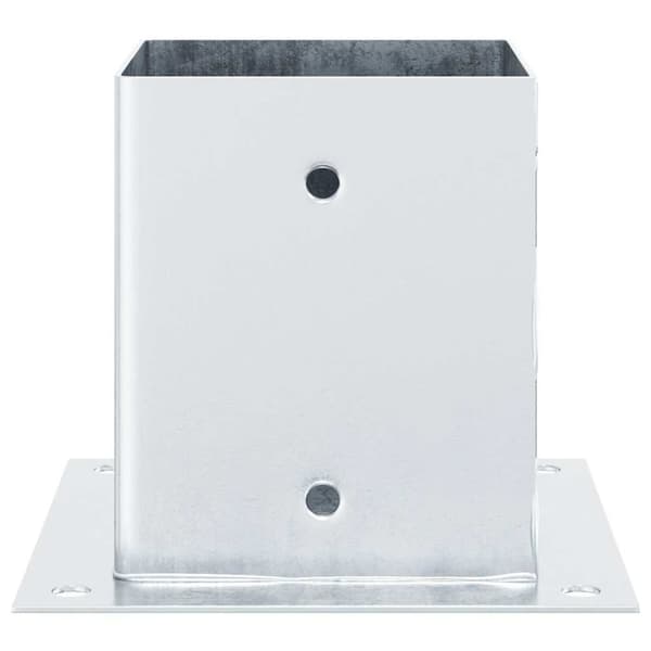 vidaXL Stolpebunner firkantet 4 stk sølv 121x121 mm galvanisert stål