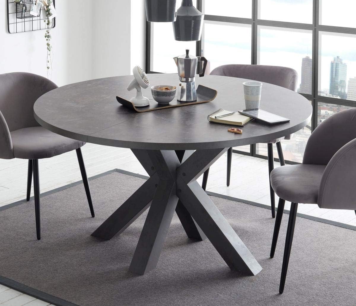 Esstisch graphit keramik dunkel 130x78 cm Big System Rund Stern 130 Auszug Amazo