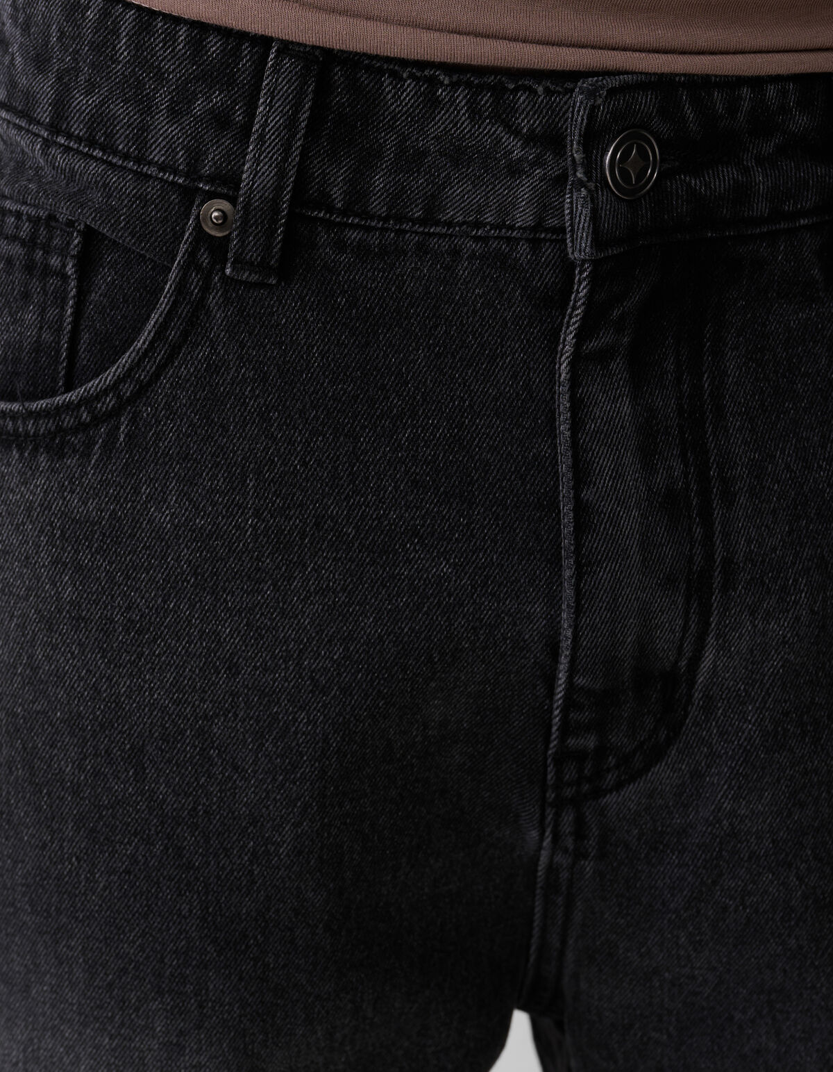 Baggy Fit Jeans Donkergrijs L34