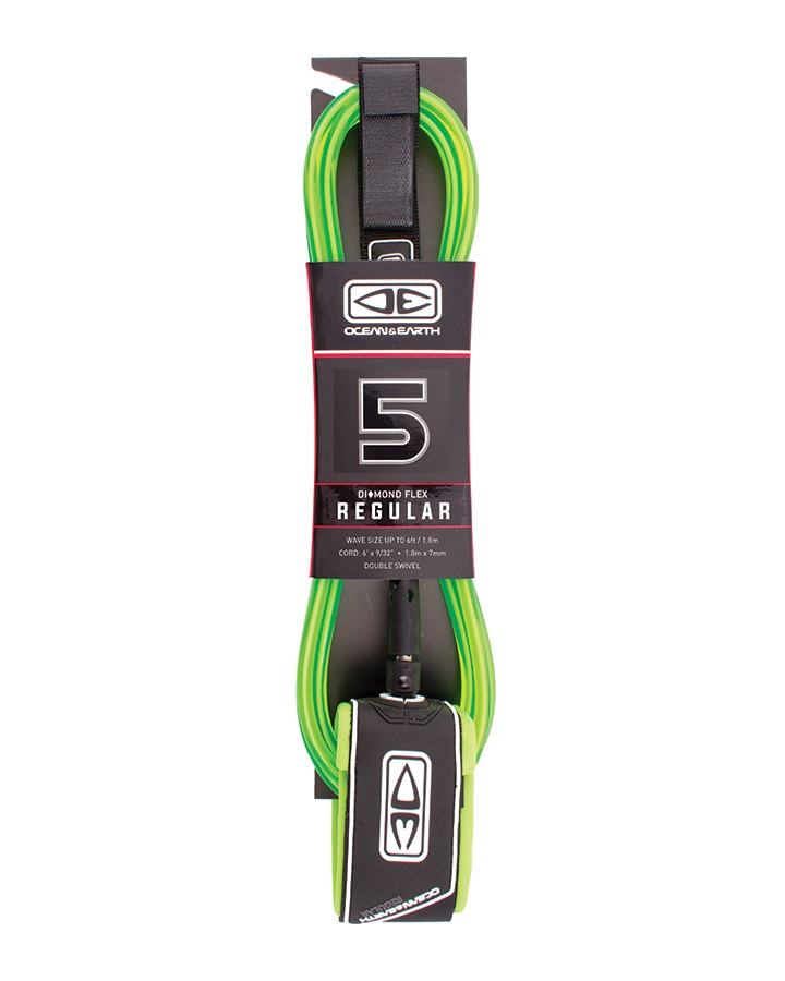 Ocean and earth Leash - Regular Comp Moulded - 5'0 Blue