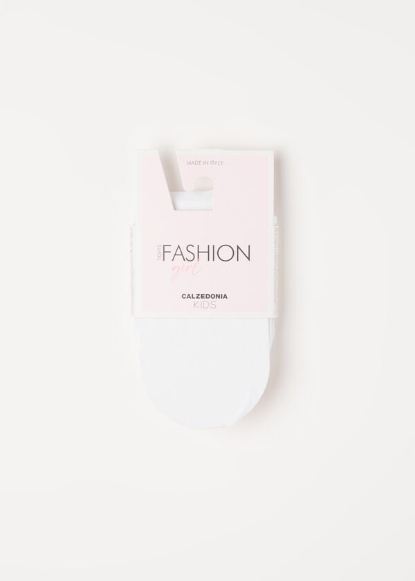 Meia-calça arrastão de bolinhas para meninas, 30 denier