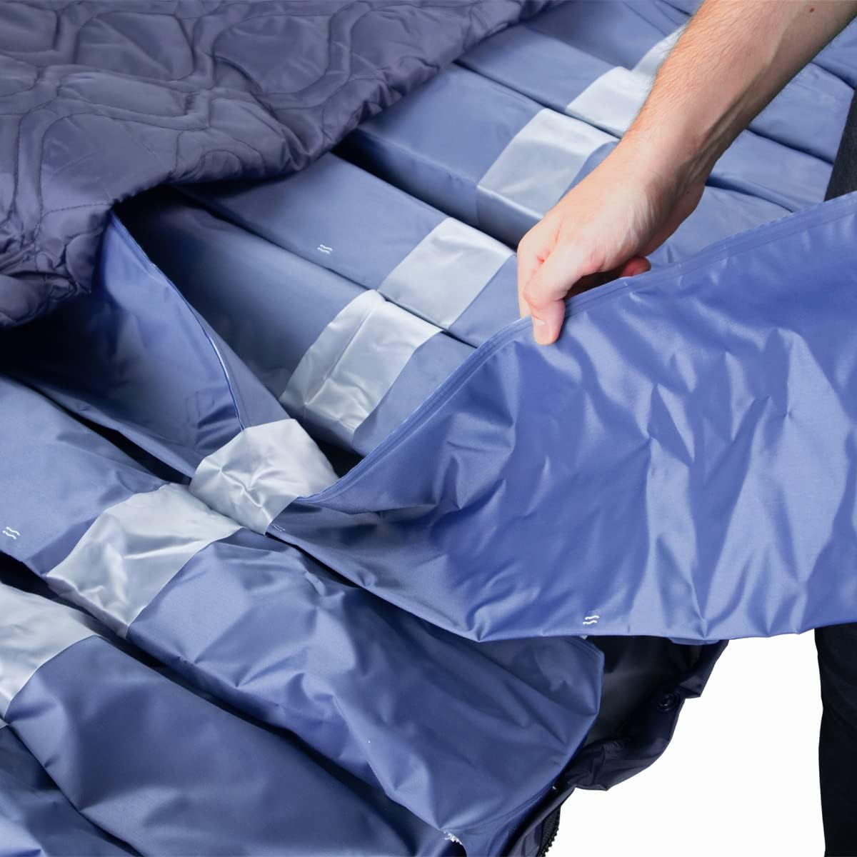 Mobiclinic® pro, Antidekubitusmatratze mit Luft, 200x105x12, 8, Mobi 3 Plus, Wechseldruckmatratze Kompressor, Geräuscharm, 105 cm breit, 17 luftzellen, Für dekubitus Grad i, Ii und iii, Blau