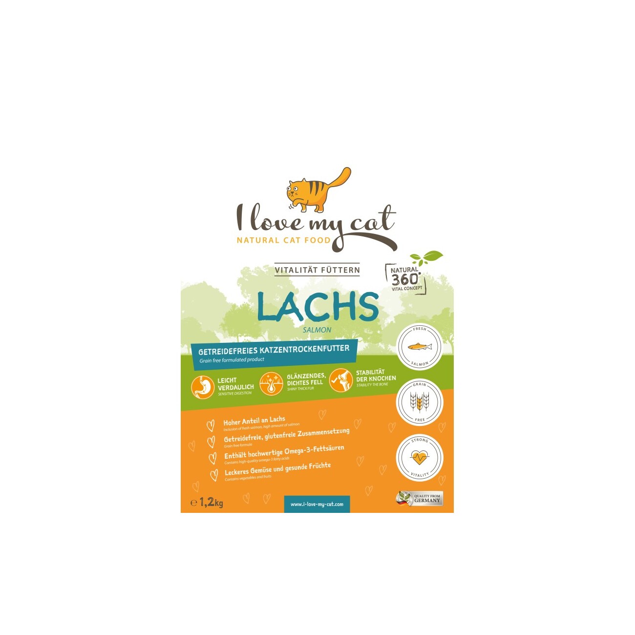 I love my cat Trockenfutter für Katzen mit Lachs - 1,2 kg