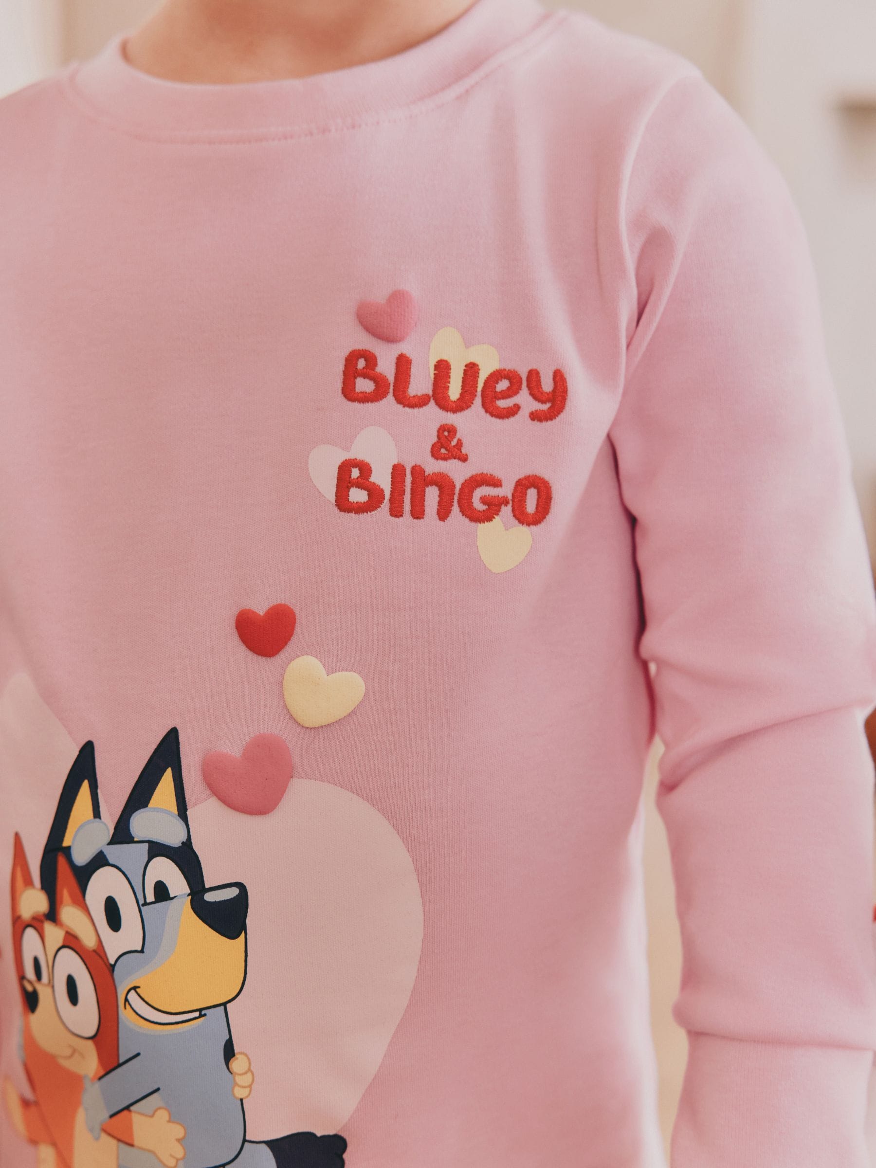 Roze - Bluey Knusse pyjama's met lange mouwen van 100% katoen, 2 verpakking (12mnd-8jr)