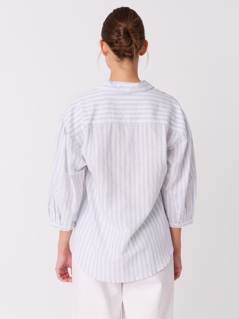 Brith stripet bluse Chambray Blue