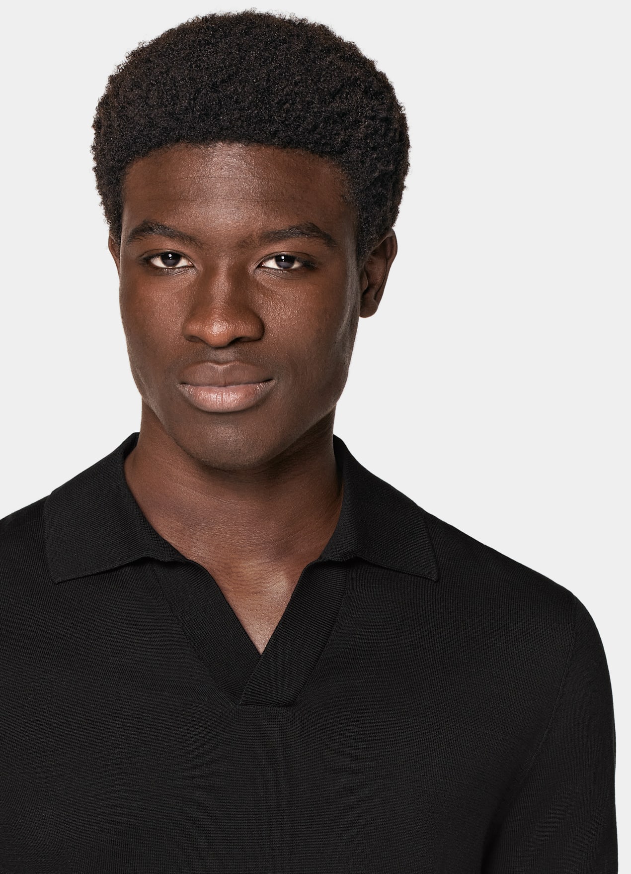 Polo sans boutons noir