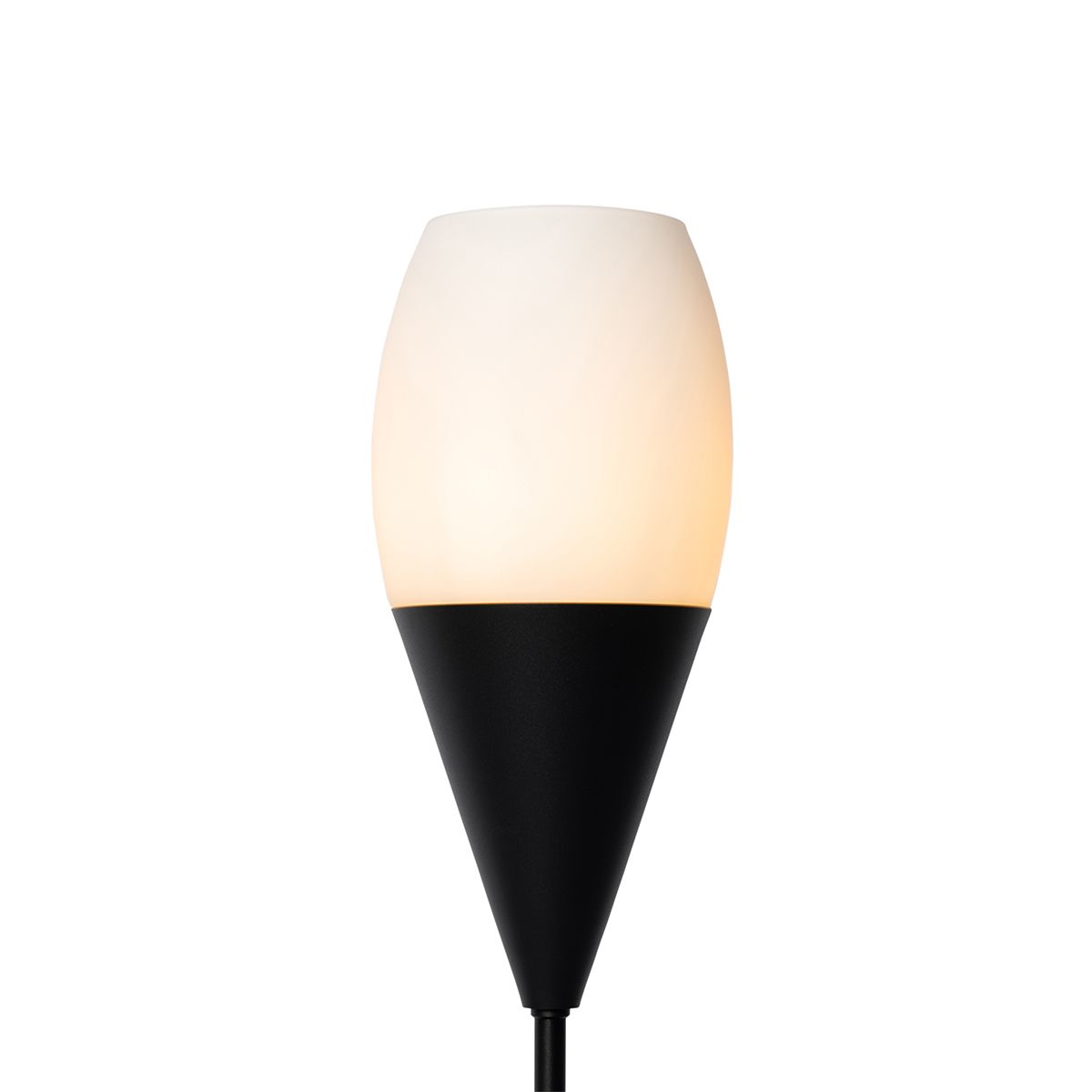 Moderne tafellamp zwart met opaal glas - Drop