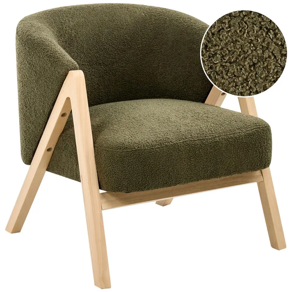 SKEI - Fauteuil - donkergroen - Bouclé