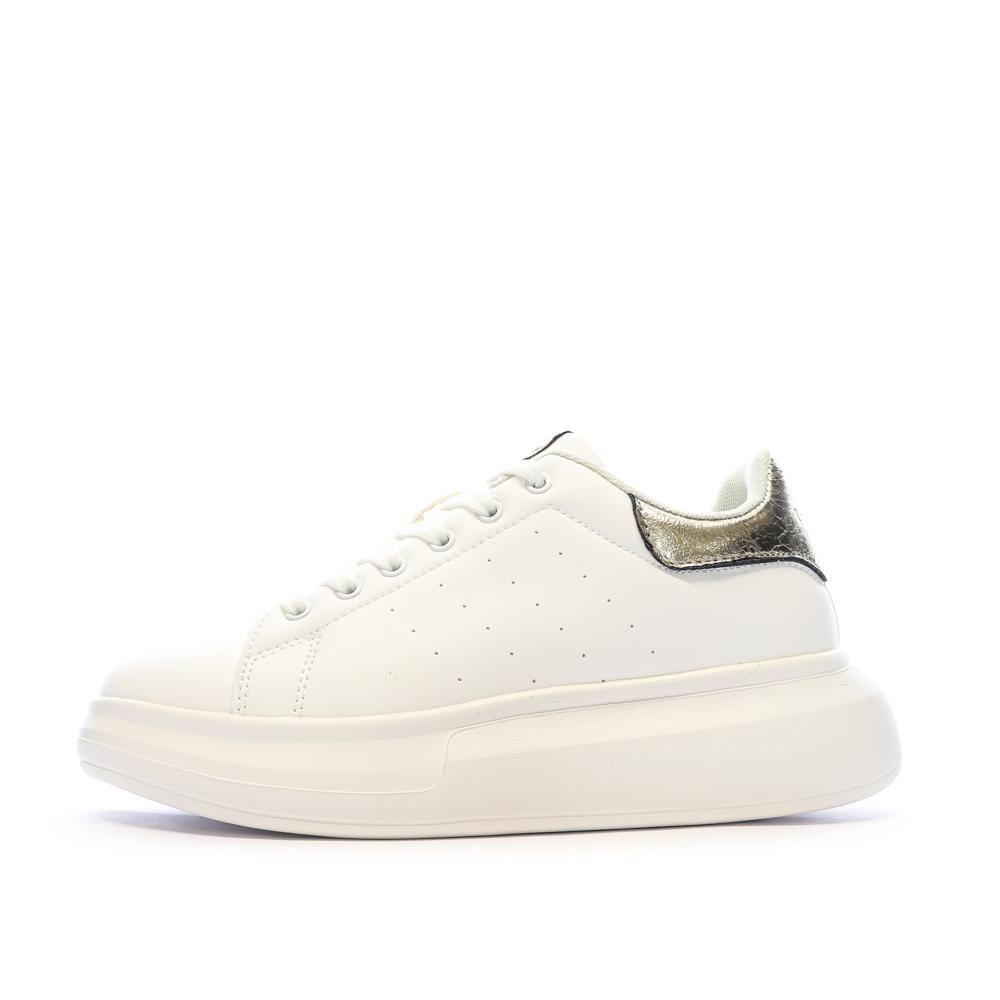 Teddy Smith Baskets Blanc/Or Femme Teddy Smith Gold Ladies