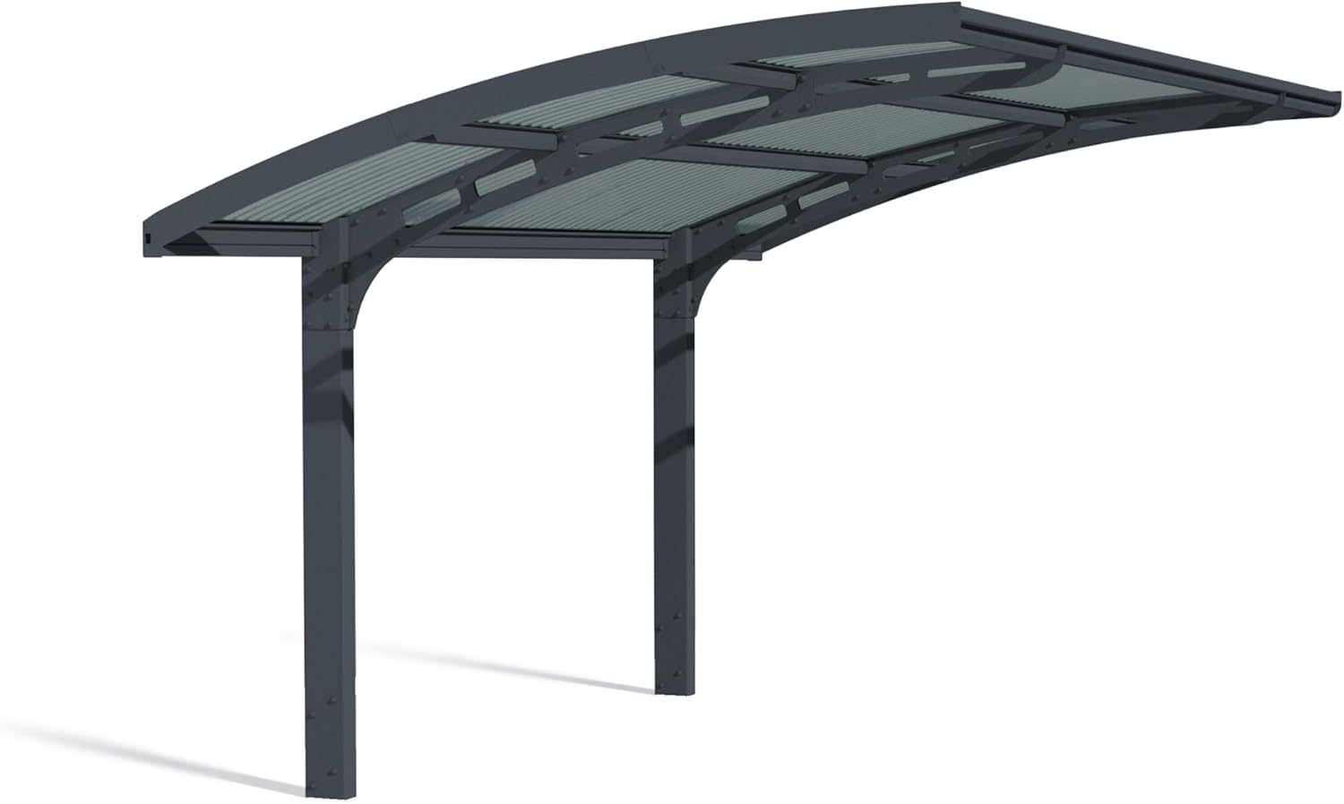 Canopia by Palram Carport Bausatz Arizona Wave 495 x 289cm Einzelcarport Polycarbonat in Anthrazit für PKW aus rostfreiem Aluminium