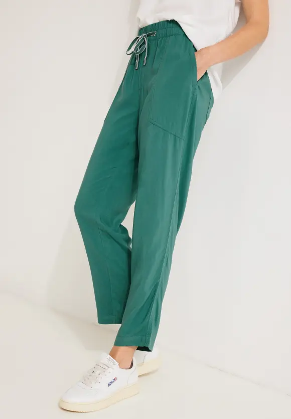 Viskose Loose Fit Hose - lagoon green