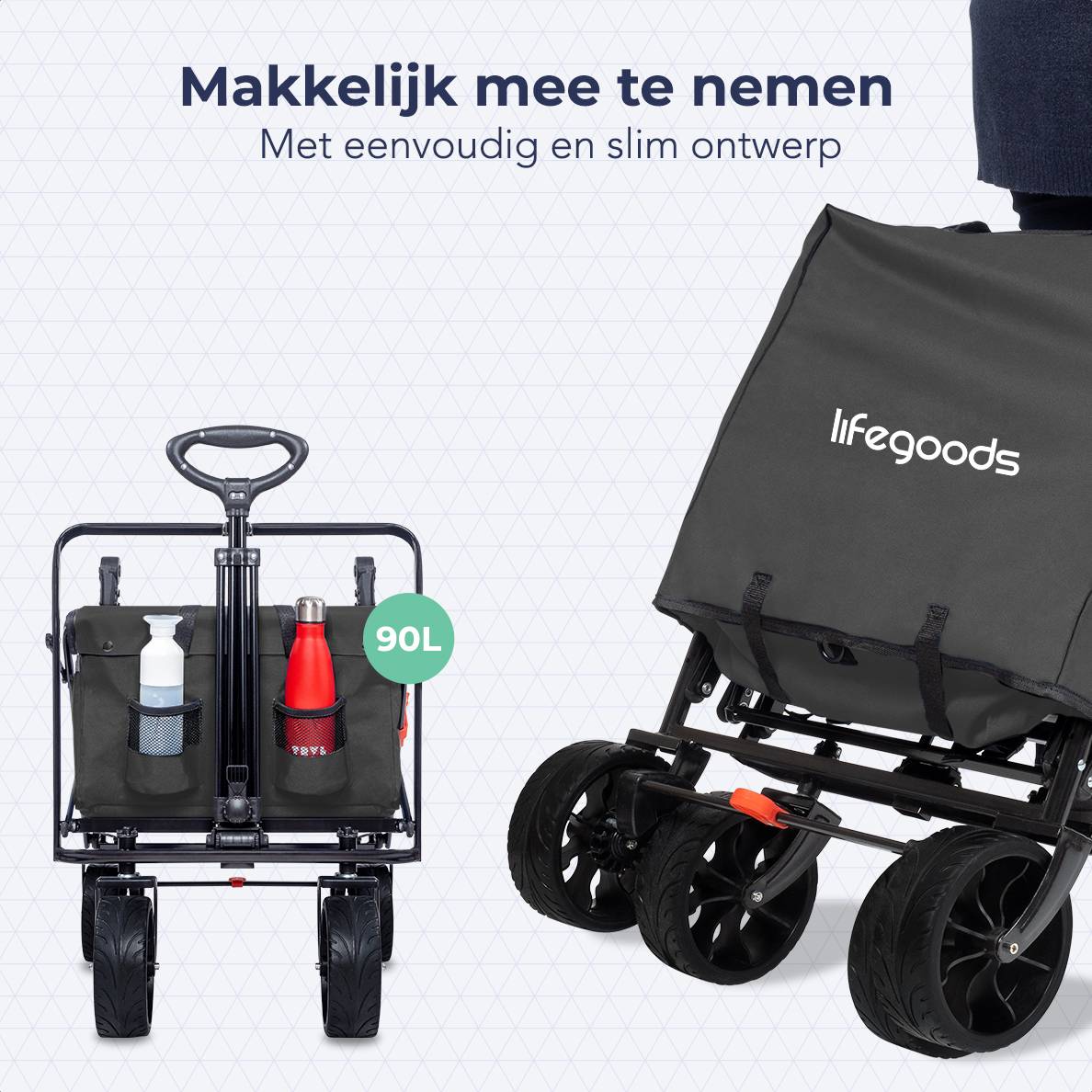 Lifegoods 90l bolderkar - grey