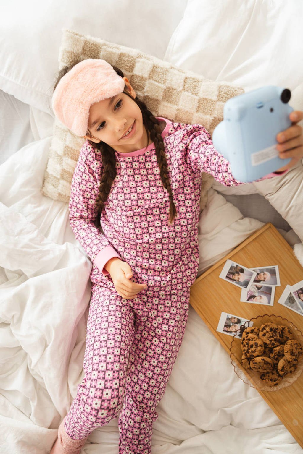 Quapi pyjama PUCK met all over print lichtroze/paars/ecru