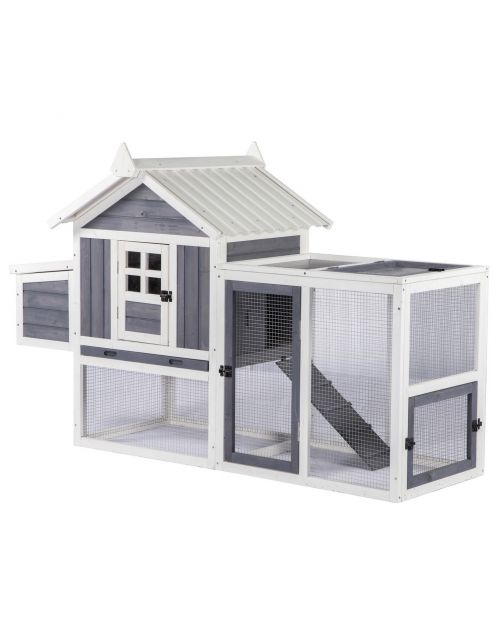 Adori Kippenhok Marley - Kippenhok - 182x76x116 cm Donkergrijs Wit
