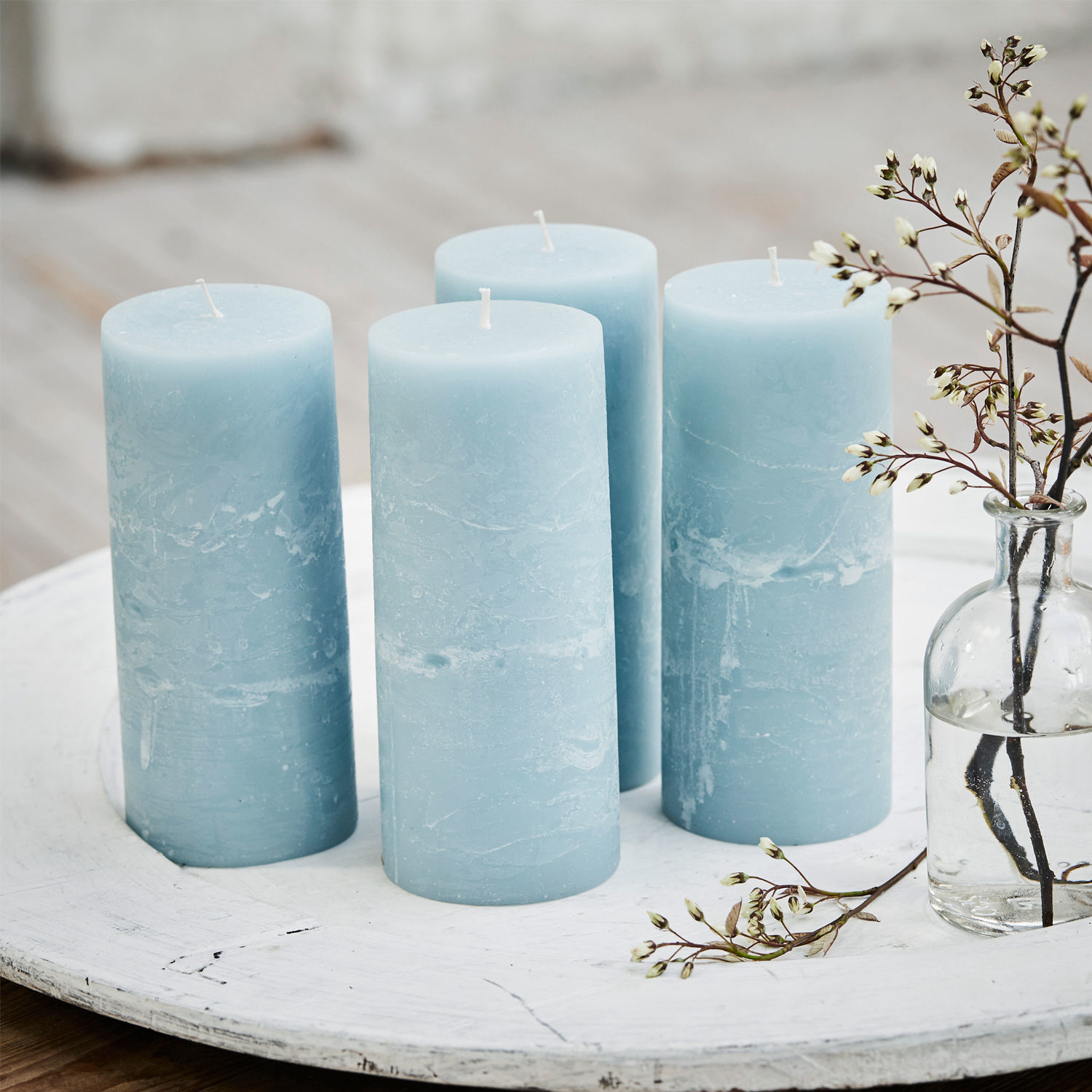 Kerze 4er Set Homel blau
