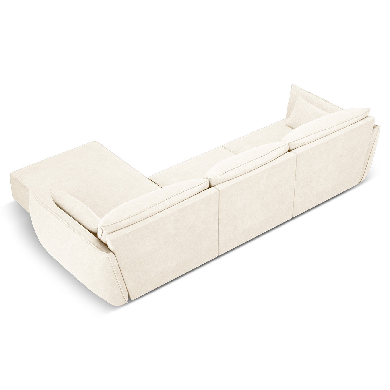 Mazzini Sofas Canapé D'Angle Droit Vanda 5 Places 2 beige clair - 208x166x85 cm