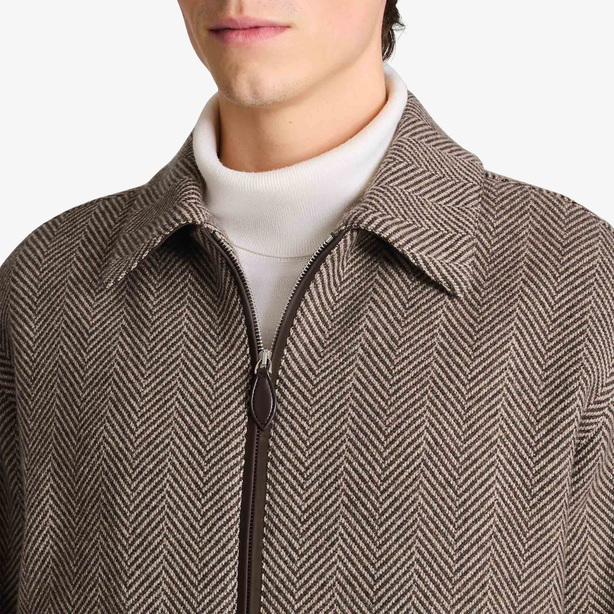 Blouson En Cachemire À Motifs Chevron