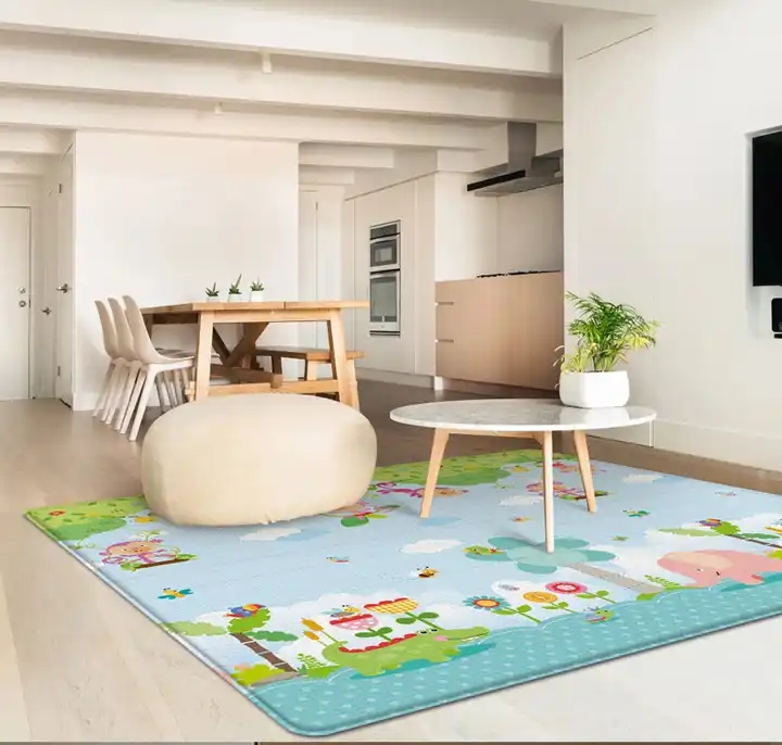 (180x100cm) Faltbare Schaumstoff Baby Spielmatte Doppelseitiger Krabbel Boden mit Aufbewahrungstasche - Bunt