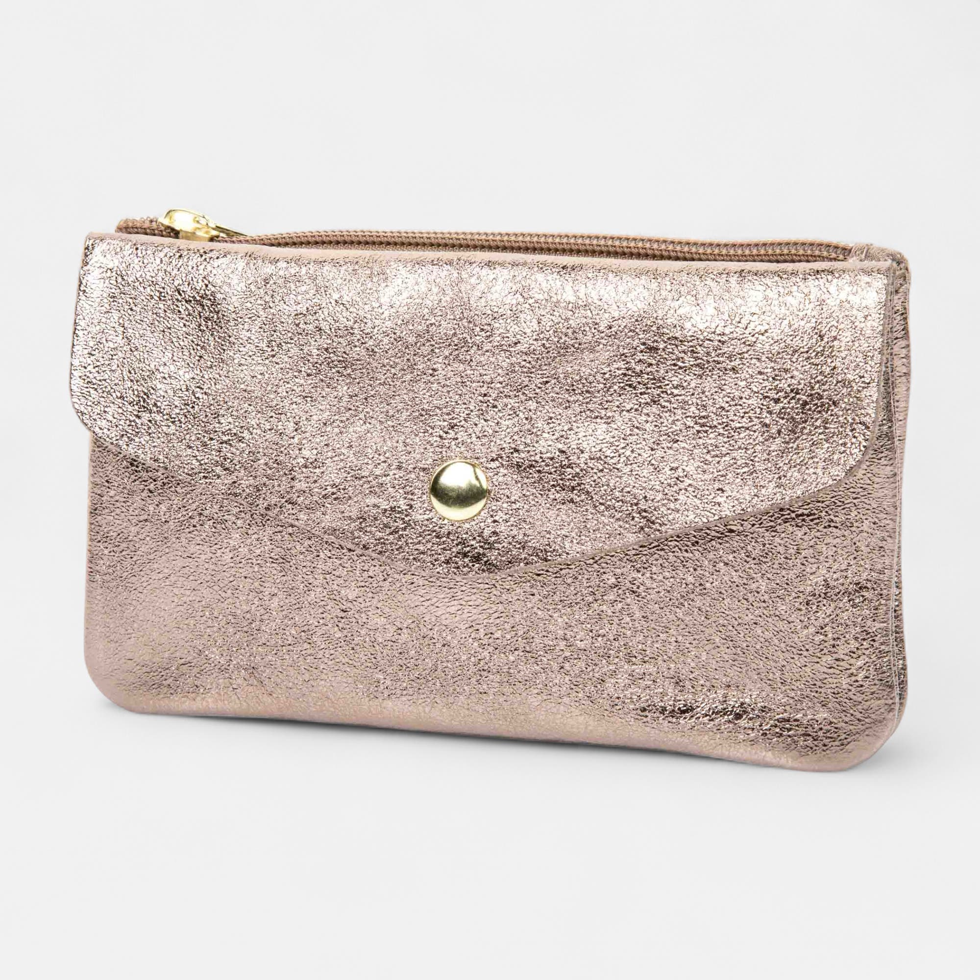 Petite maroquinerie en cuir bronze
