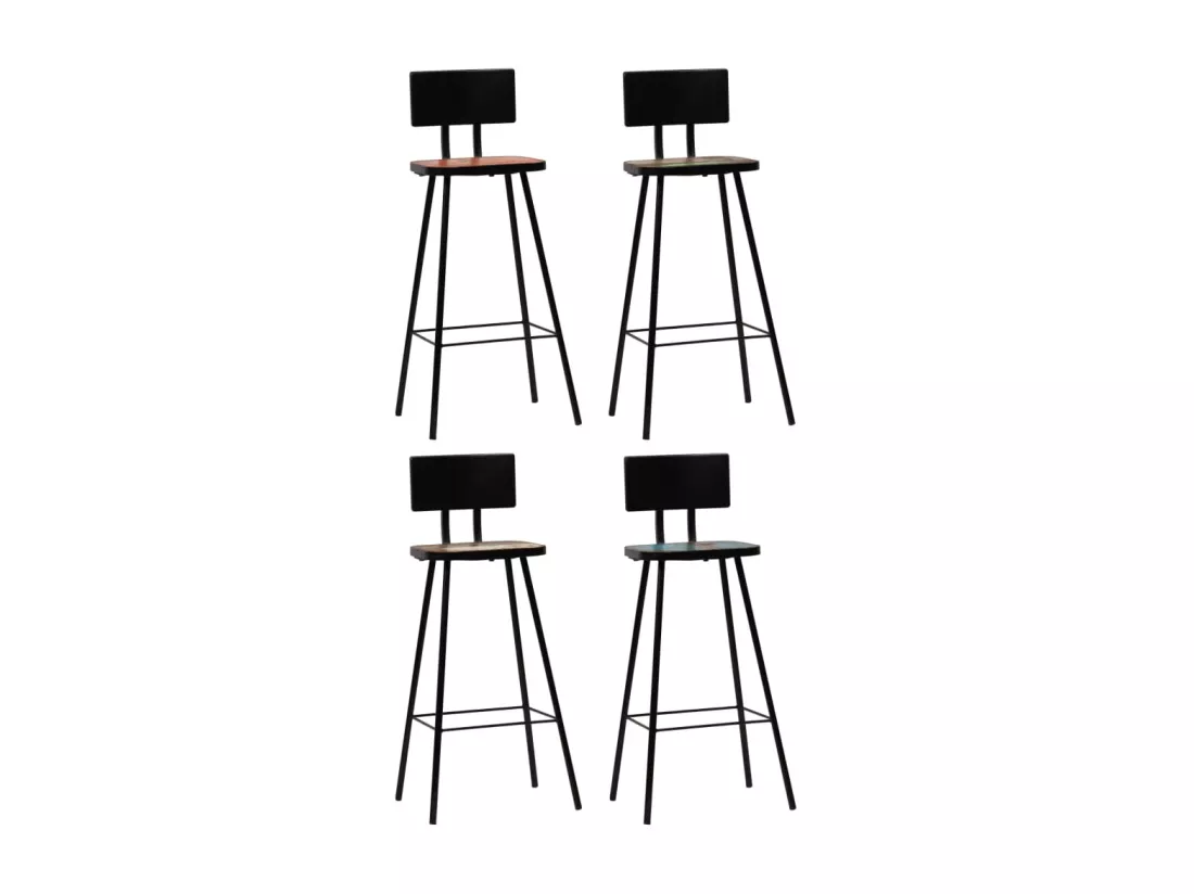 Mobilier de bar 5 pcs Bois de récupération massif Multicolore