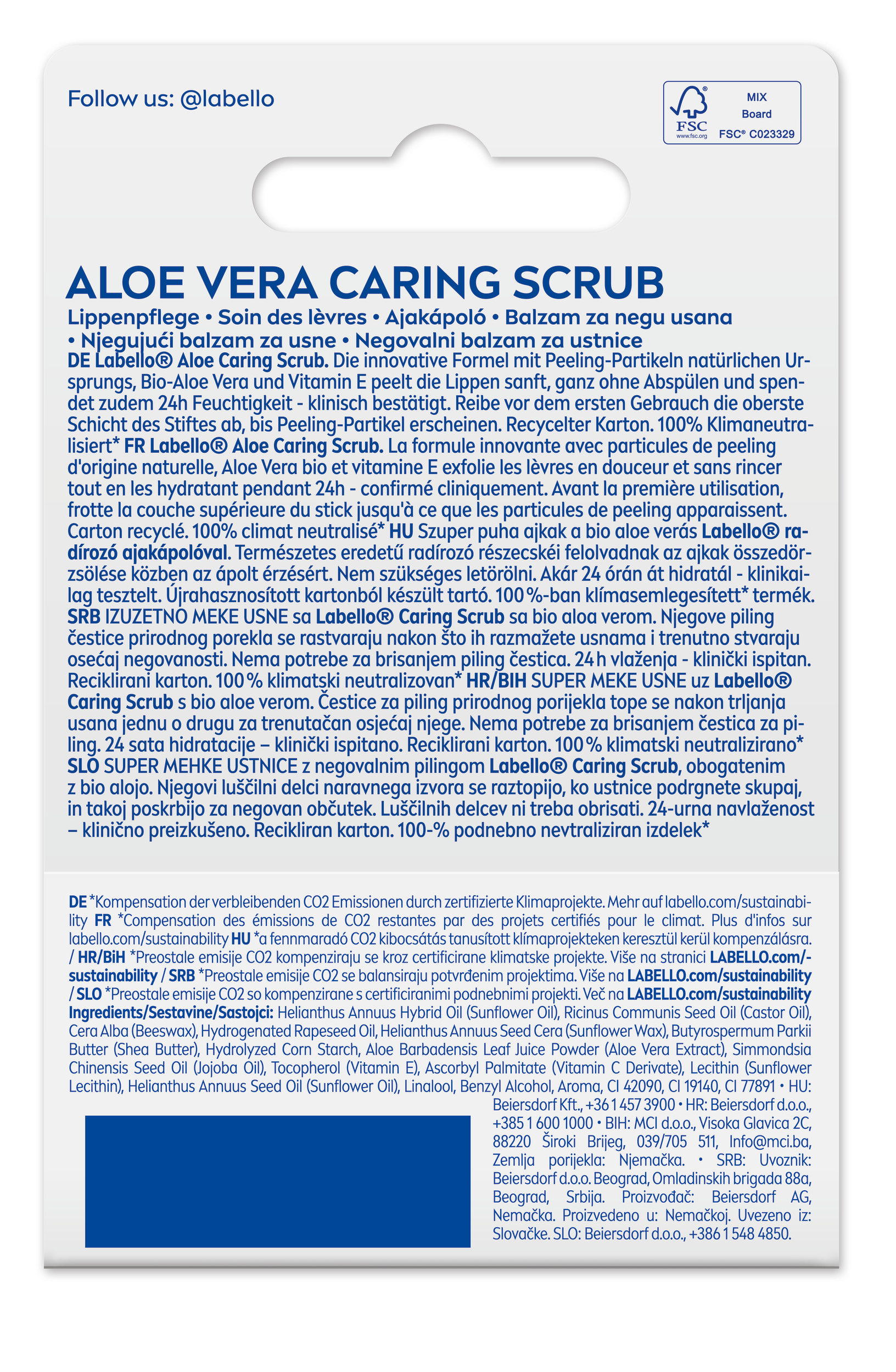 Labello Caring Lip Scrub Aloe Vera Stick 4.8 g