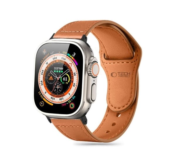 Tech-Protect klokkerem NaturalFit Apple Watch 42/44/45/49 mm, brun