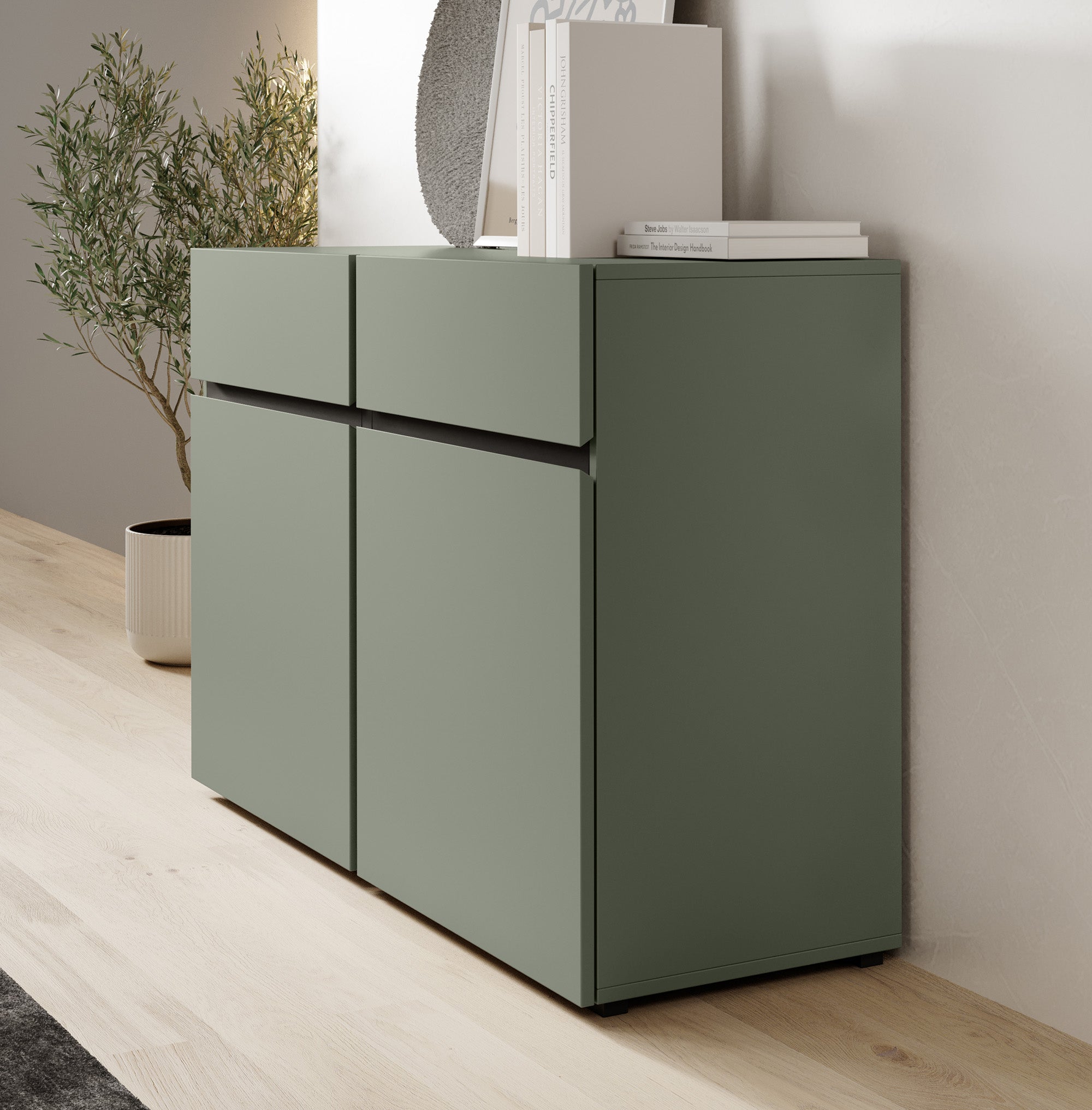 Meubella - Dressoir Cainan - Groen - 119 cm
