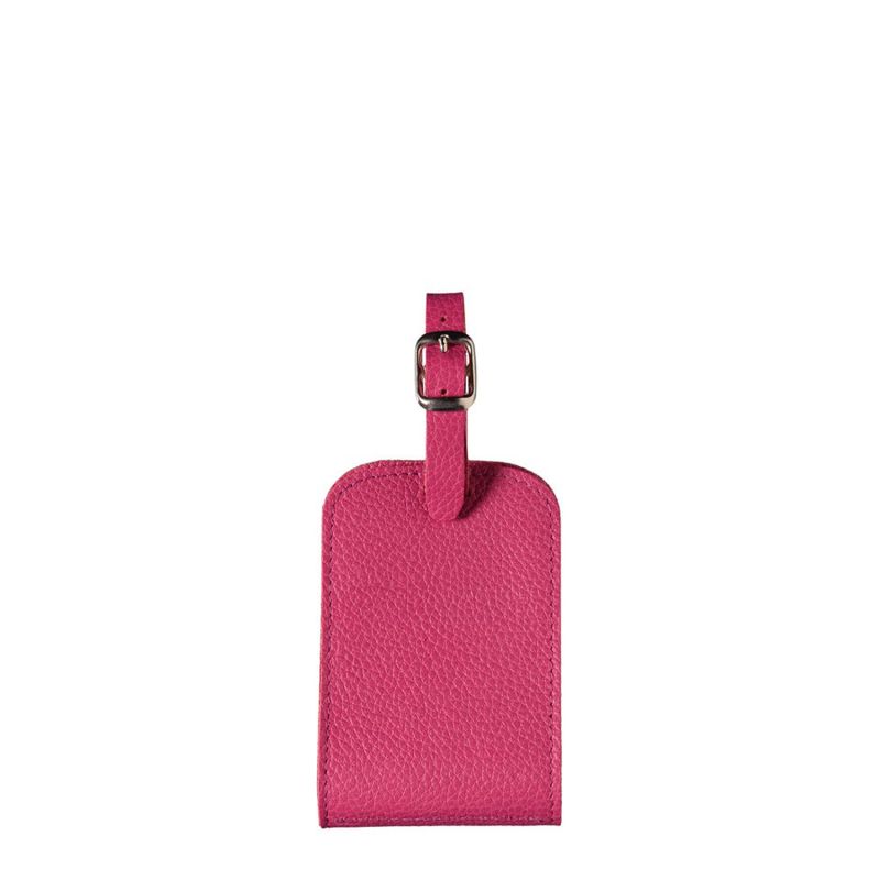 Porte-étiquette Jules en cuir grainé Vie en Rose