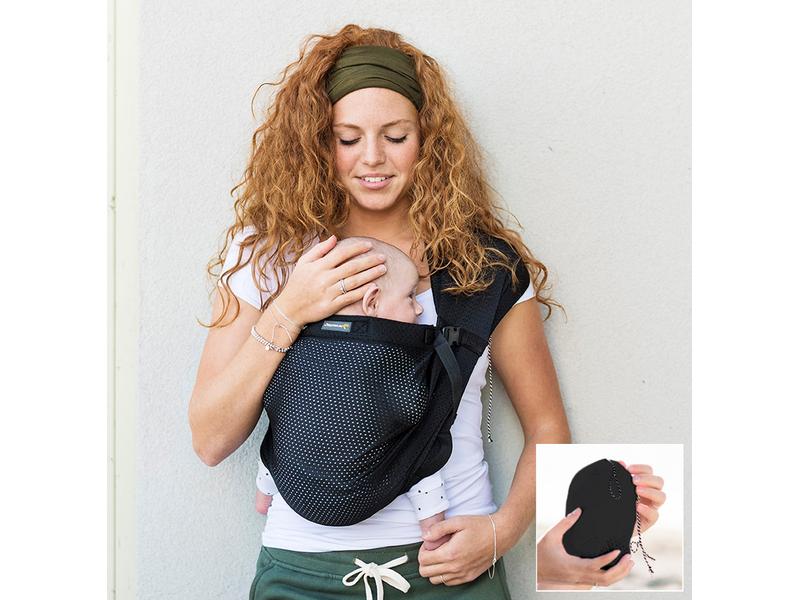 Minimonkey Babytrage Mini Sling Schwarz Leichte Babytrage
