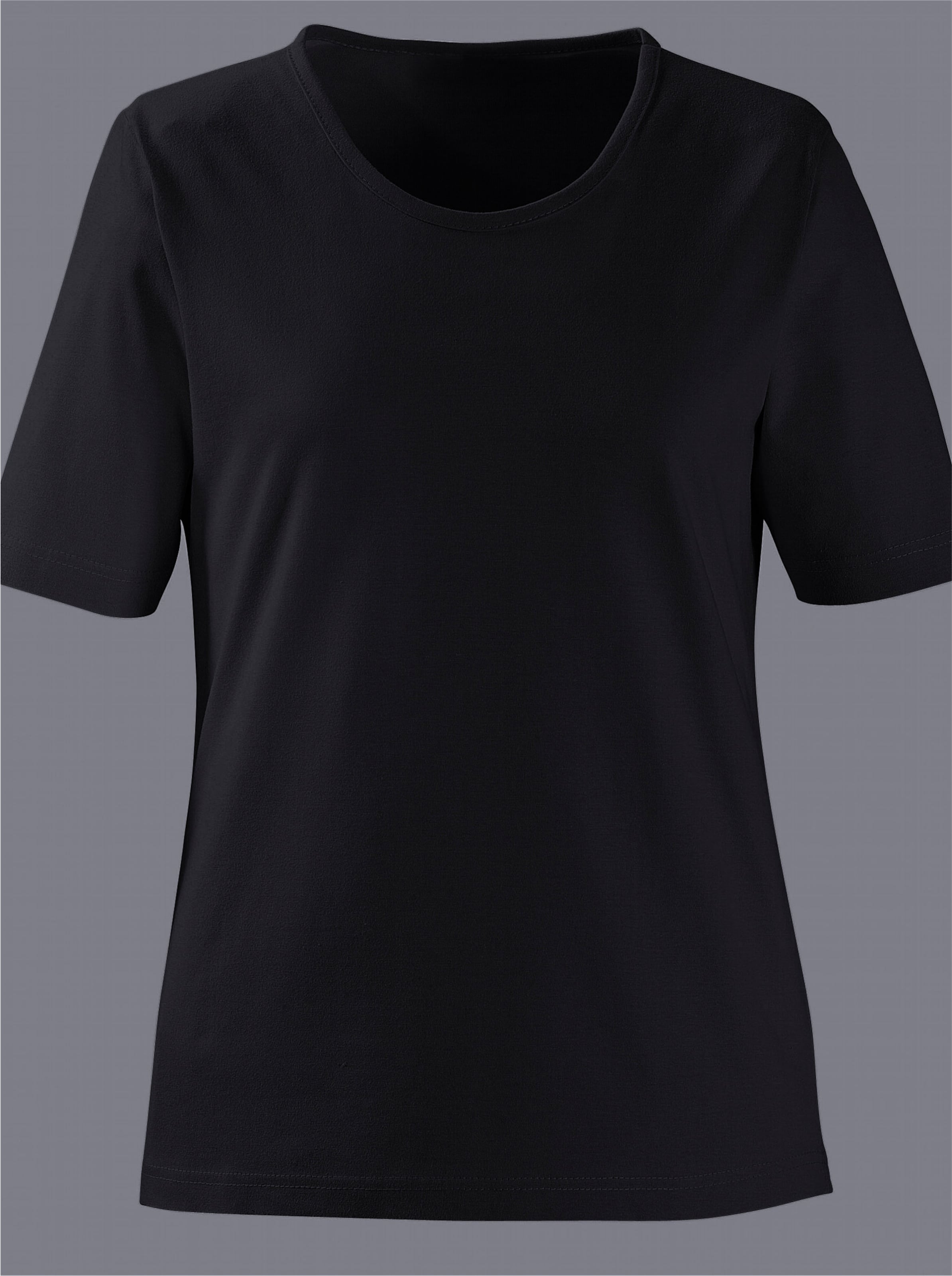 Rundhalsshirt in schwarz