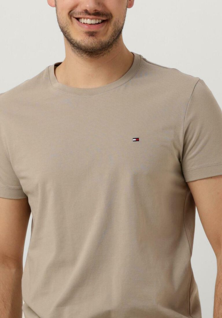 TOMMY HILFIGER beige tommy hilfiger t-shirt stretch extra slim fit tee