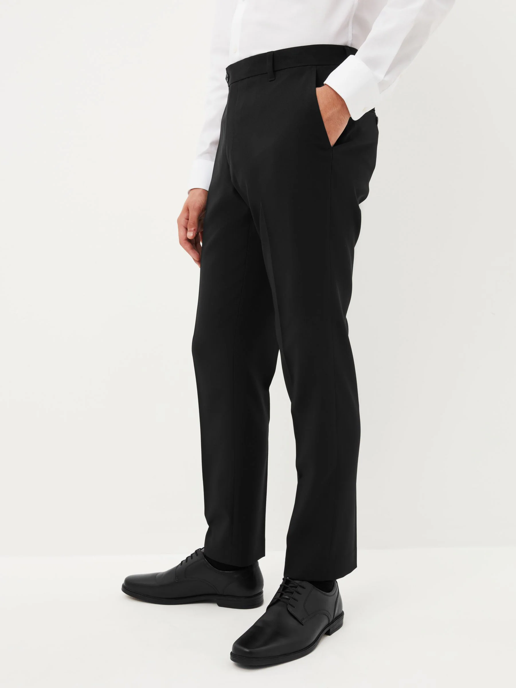 Zwart - Slim Fit - Machinewasbare modieuze broek zonder bandplooien