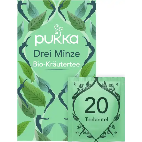 Bio-Kräutertee Drei Minze, mit Grüner Minze, Pfefferminze und Ackerminze