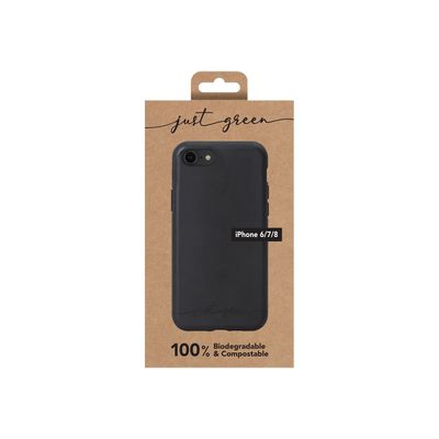 Just Green - Coque de protection souple pour Iphone SE (2020)/8/7/6S/6 - noir