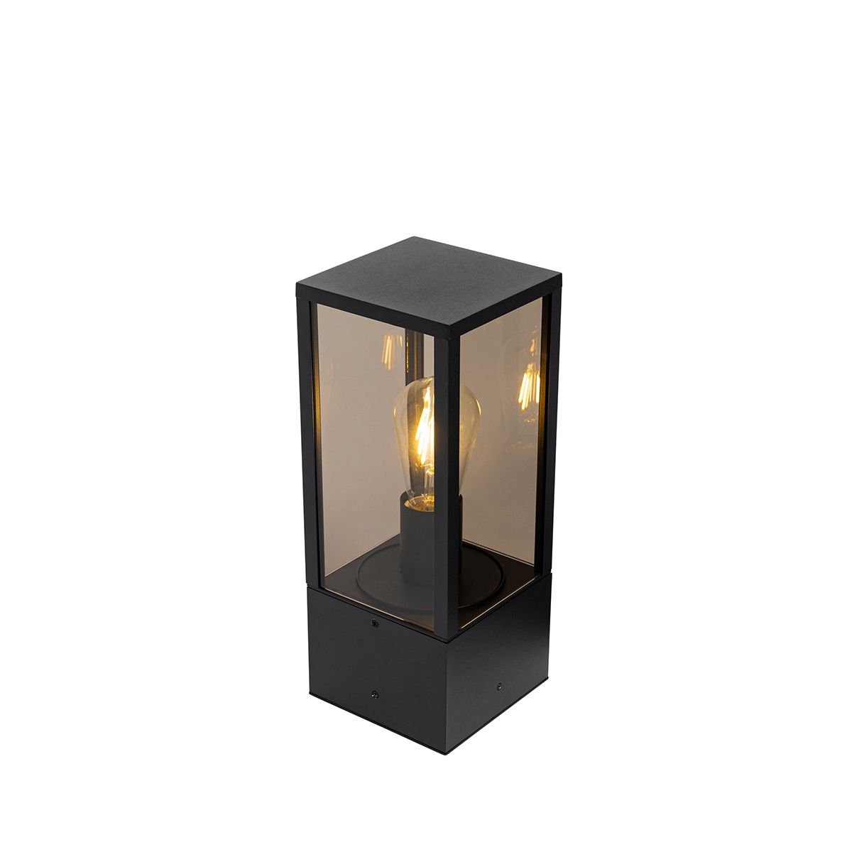Staande buitenlamp zwart met smoke 40 cm IP44 - Charlois