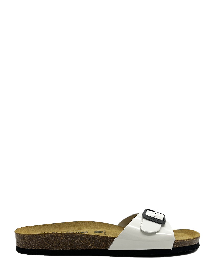 PLAKTON MULES FEMME VERNIS BLANC