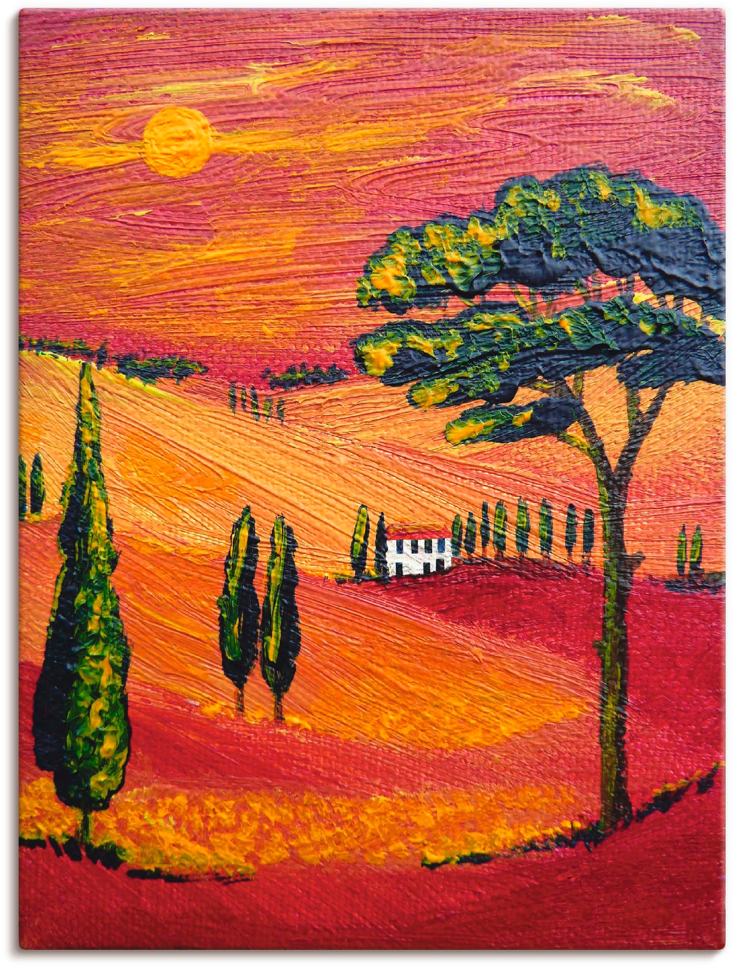 Artland Leinwandbild »Irgendwo in der Toskana/Toscana« Sonnenaufgang & -untergang 1 Stk. tlg. auf Keilrahmen gespannt