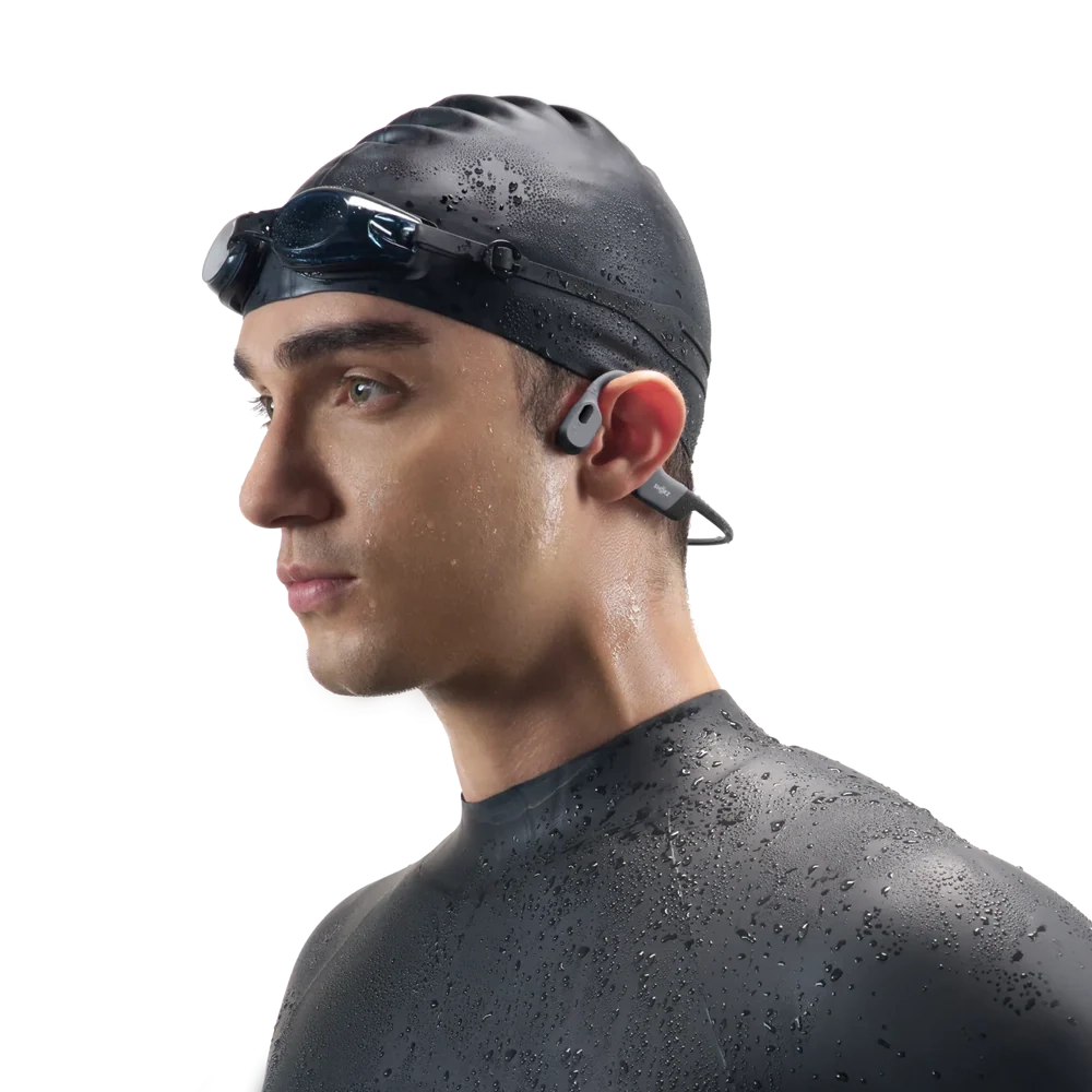 OpenSwim Pro Bluetooth 5.0 Sport Kopfhörer Headset Open-Ear Knochenschall Bone Conduction (414-588-5005) - Grau