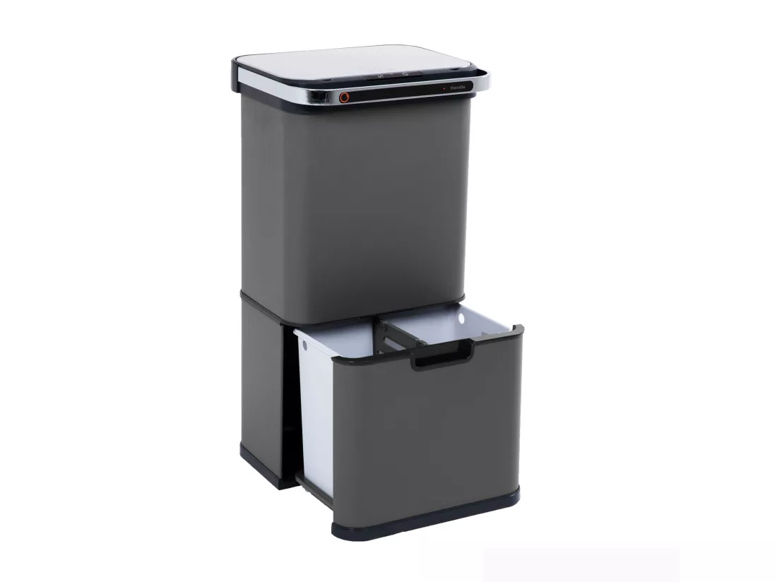 Poubelle à capteur 60L Fonction autonettoyante et filtre à charbon actif