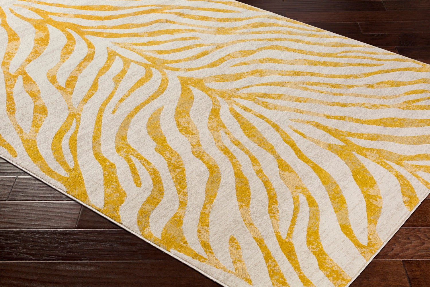 Boho vloerkleed, zebrapatroon, geel/beige, 160x220 cm, CYBELE