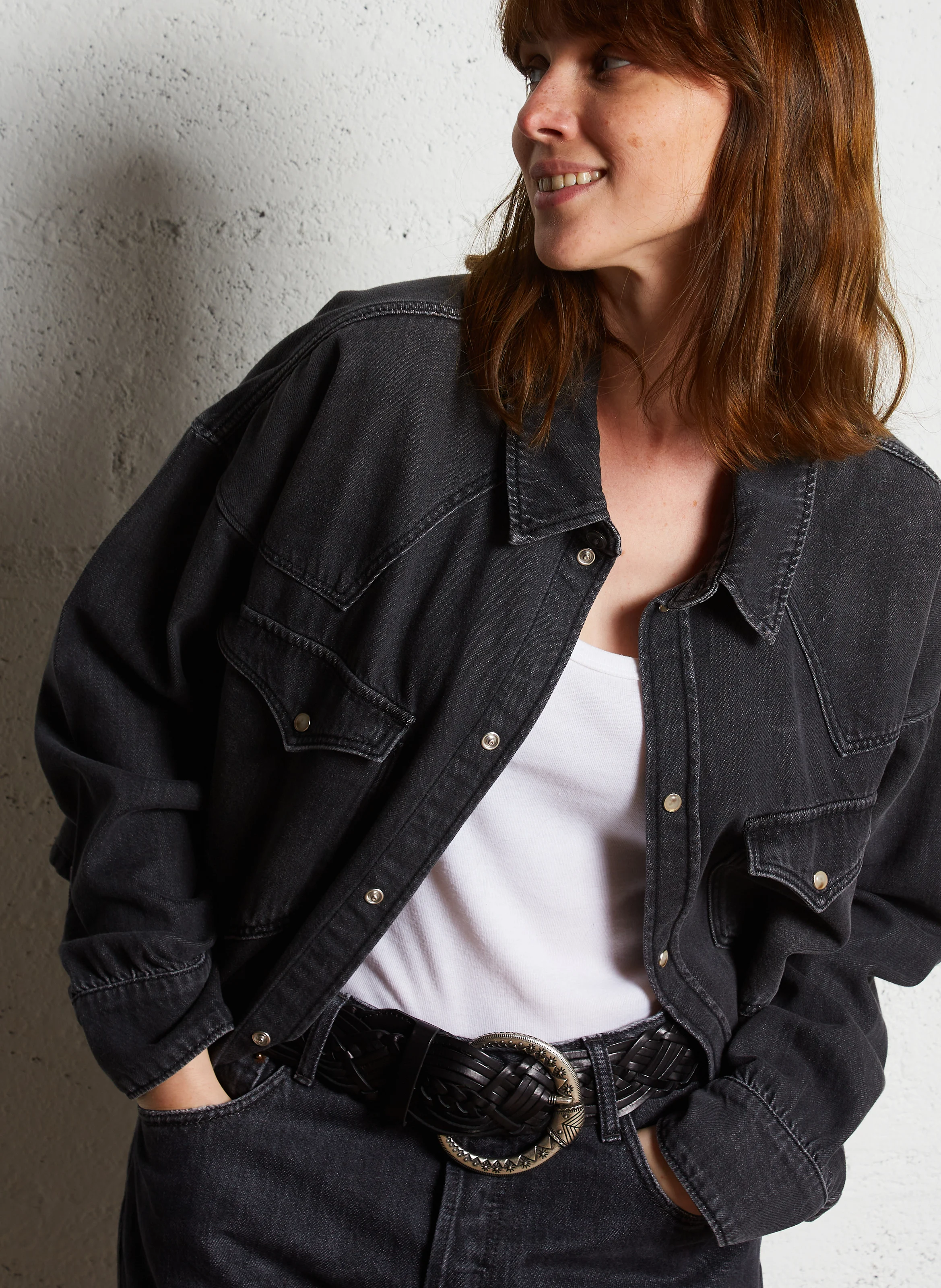POLAR - Chemise oversize courteen coton | Noir