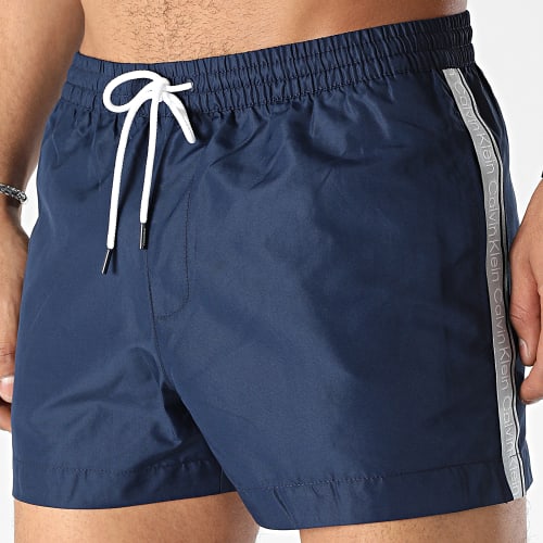 Short De Bain A Bandes Short Drawstring 0811 Bleu Marine