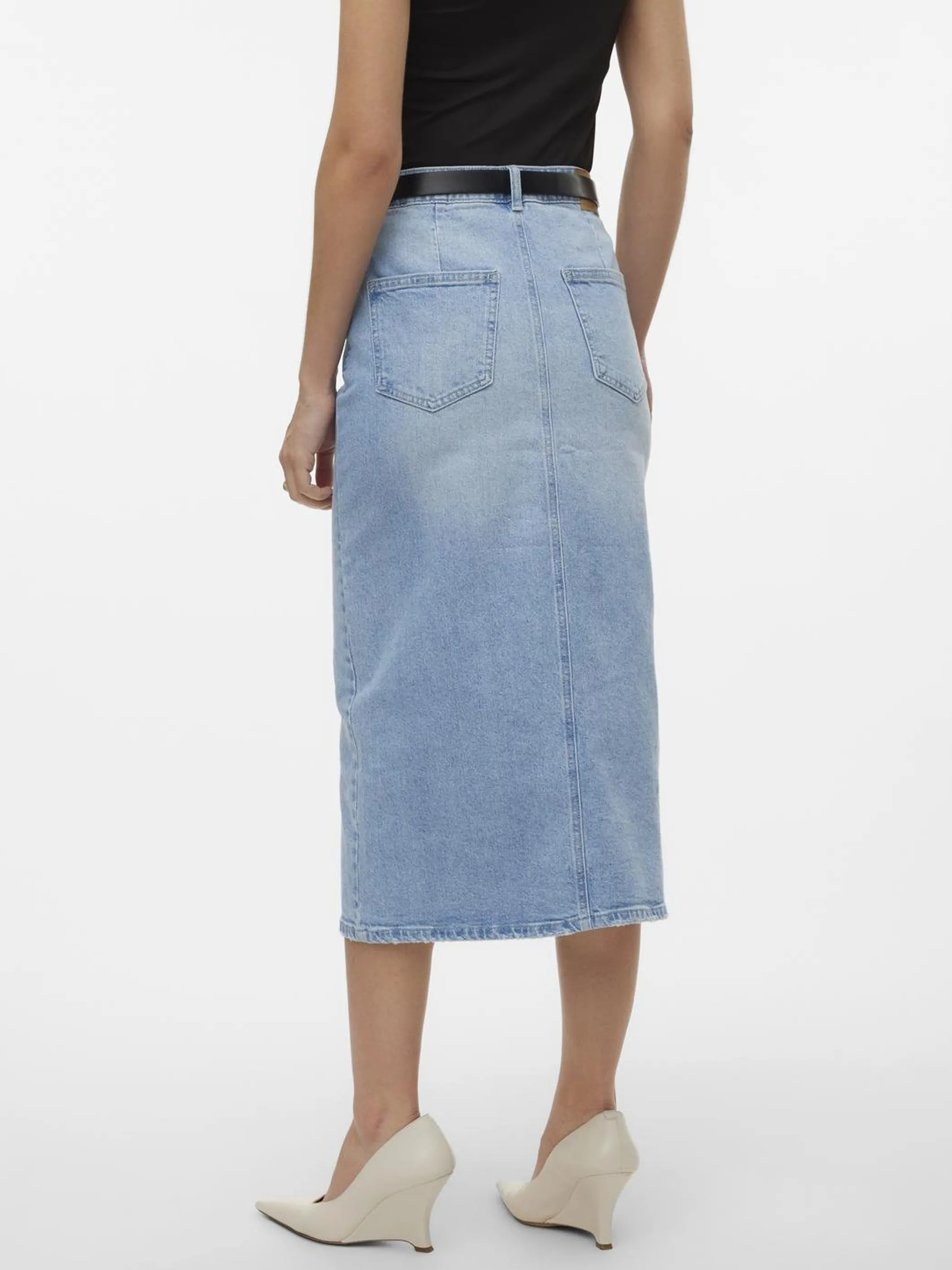 Vero Moda VMVERI HR CALF DENIM Jeansrock